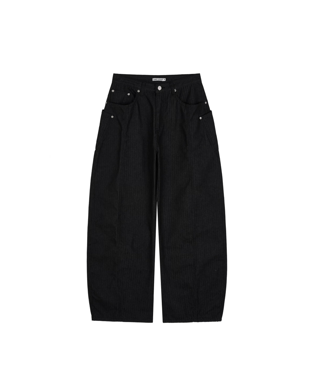 Lightweight Utility Denim Pants black front product view