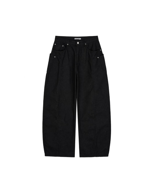 Lightweight Utility Denim Pants black front product view
