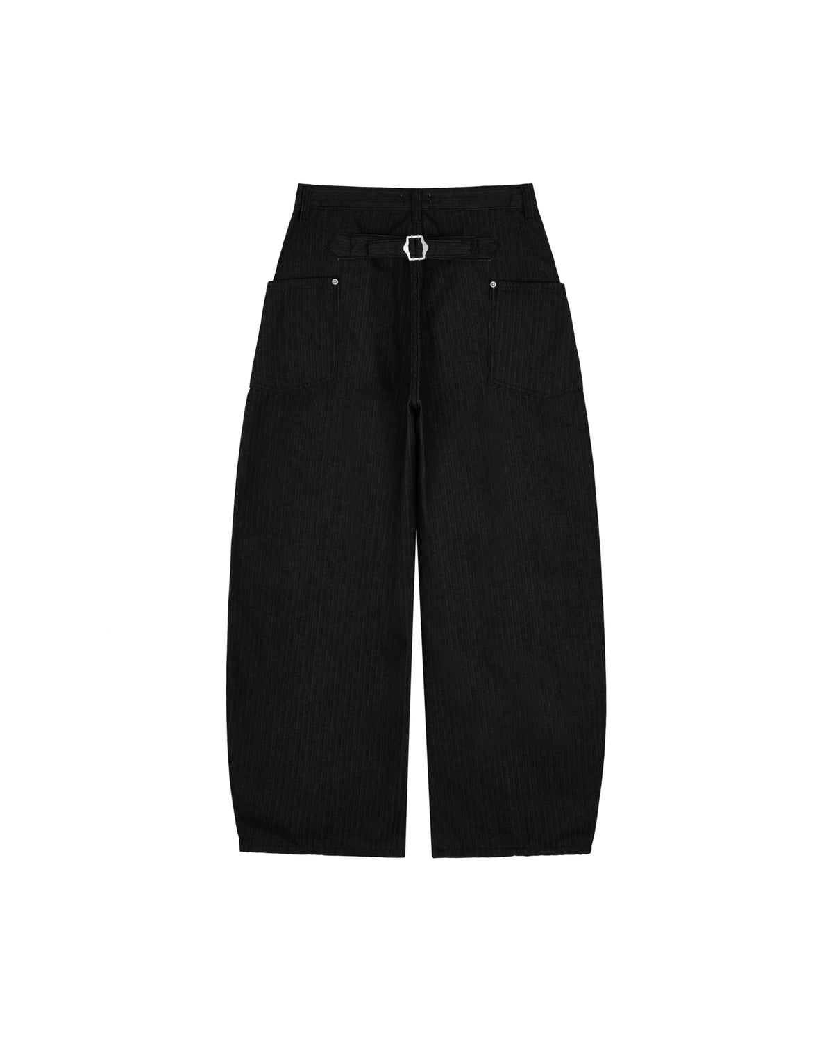 Lightweight Utility Denim Pants black back product view