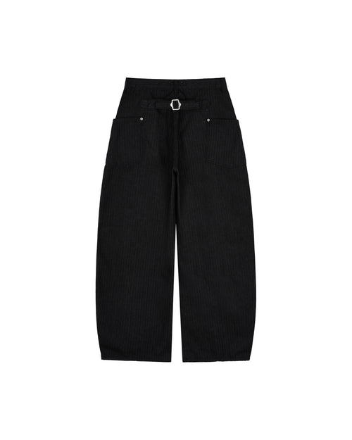 Lightweight Utility Denim Pants black back product view
