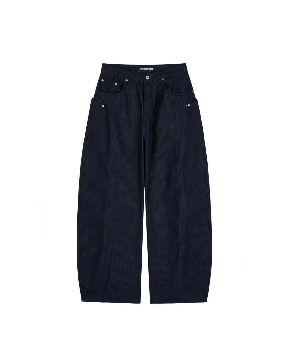 Lightweight Utility Denim Pants navy front product view