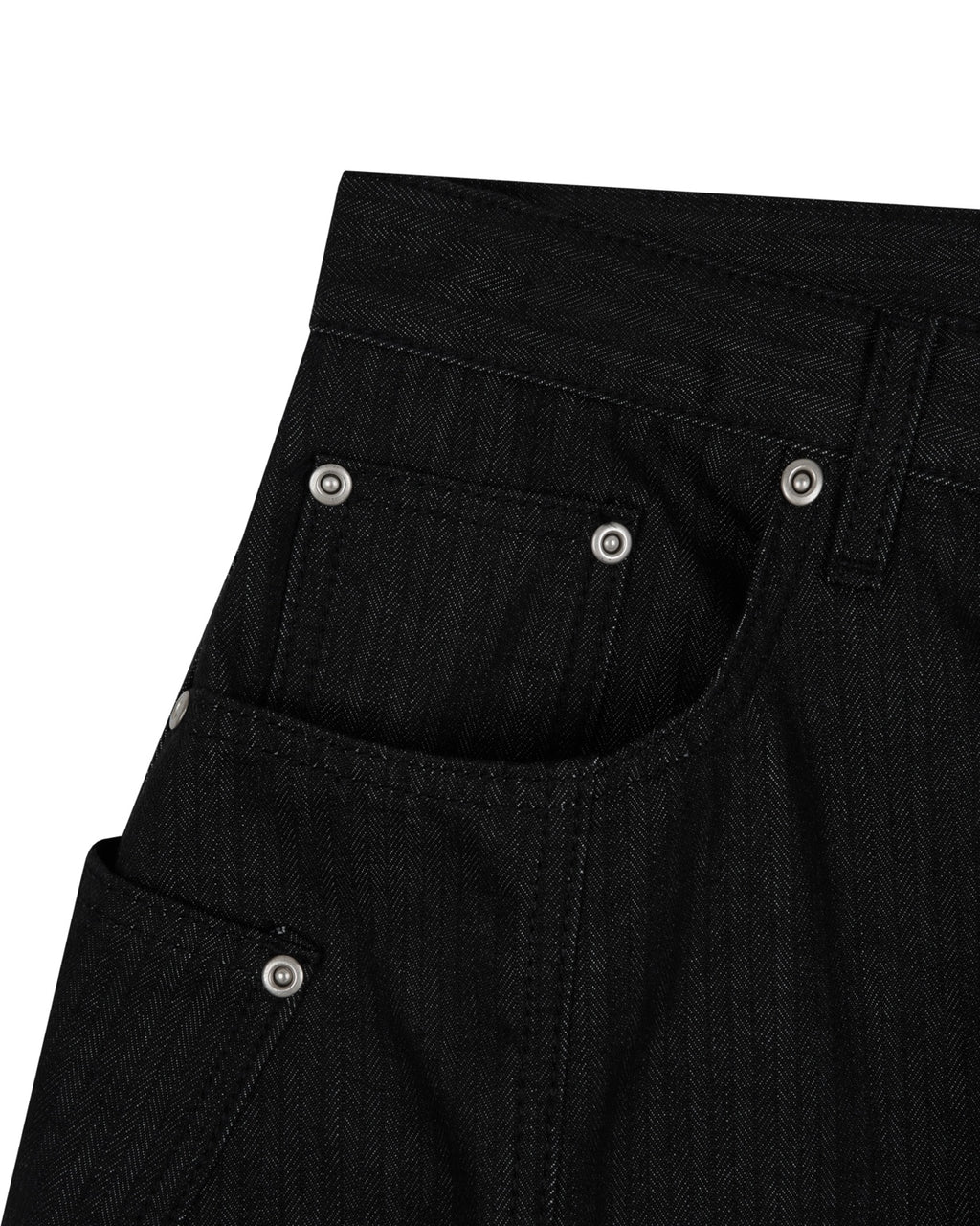 Lightweight Utility Denim Pants utility pocket and striped denim detail