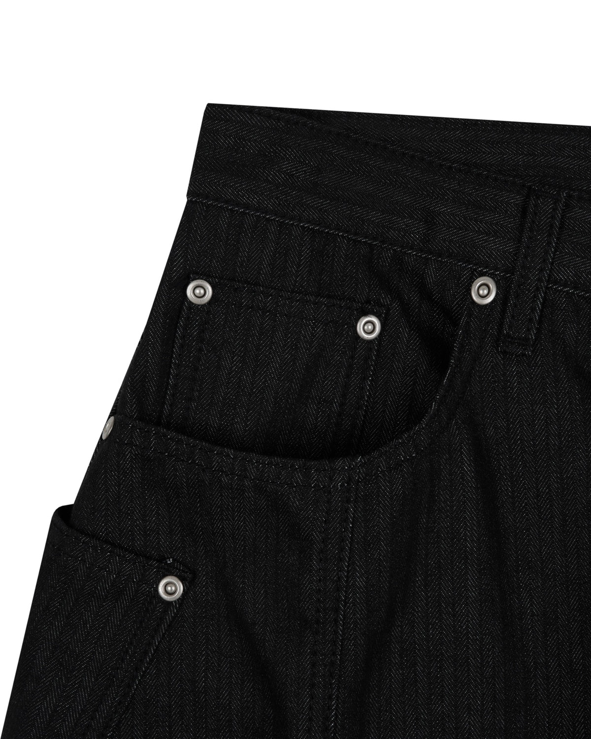 Lightweight Utility Denim Pants utility pocket and striped denim detail