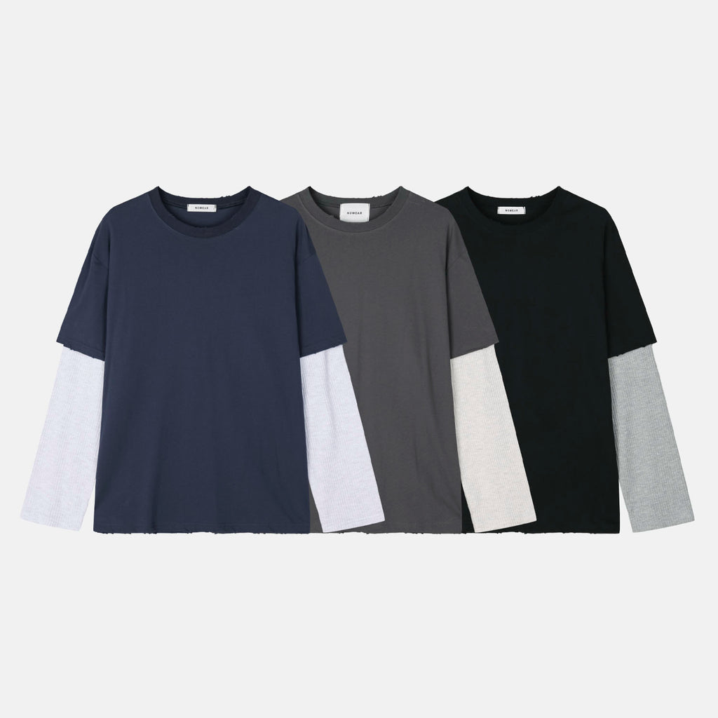 Waffle Sleeve Layered T-shirt